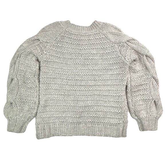 Gap Sweater Chunky Cable Light Blue Marled Knit Size S Small Alpaca/Wool Blend - Picture 2 of 9